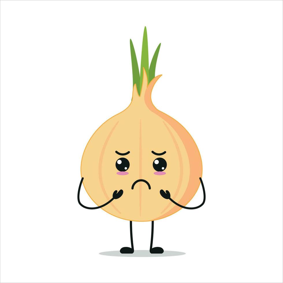 Sad Onion Stand Alone Vector Illustration Character