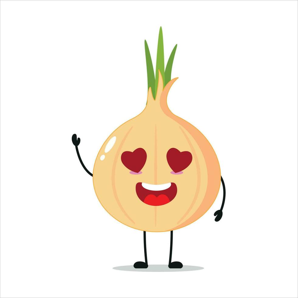 Adorable Fall In Love Onion Stand Alone Vector Illustration Character