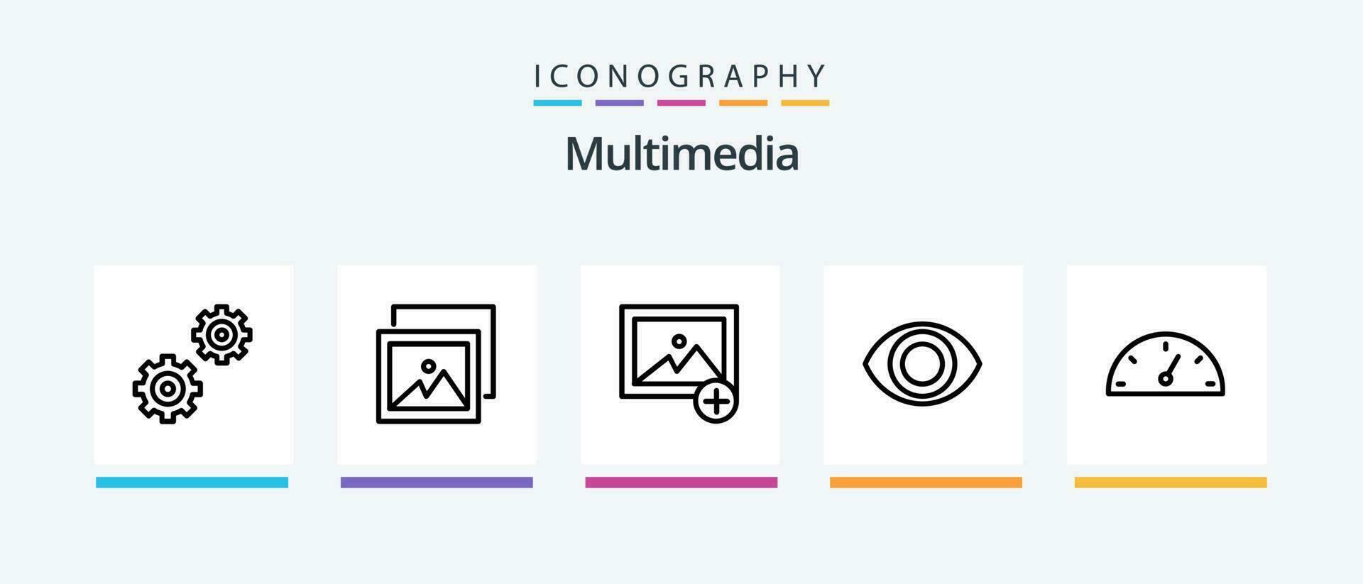Multimedia Line 5 Icon Pack Including . dash. performance. Creative Icons Design vector