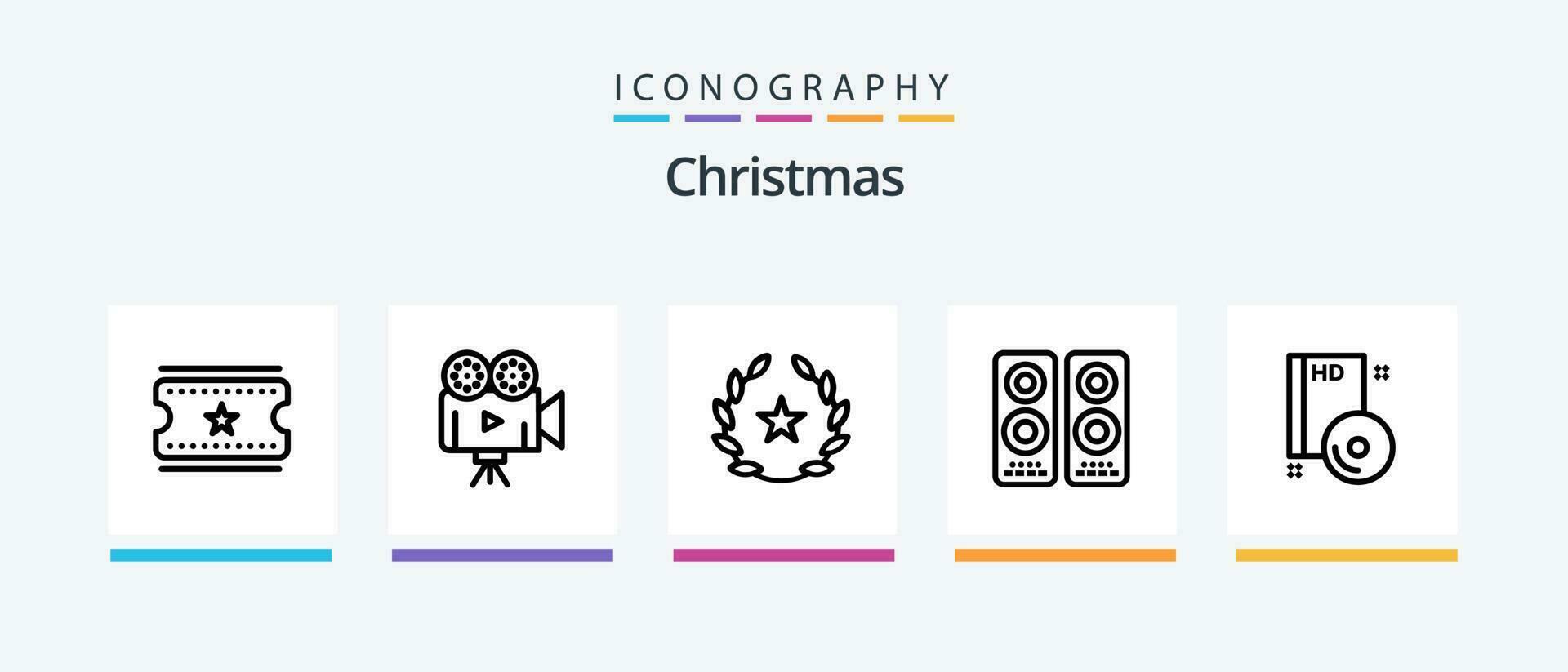 Christmas Line 5 Icon Pack Including cookie. santa. stick. hat. santa. Creative Icons Design vector