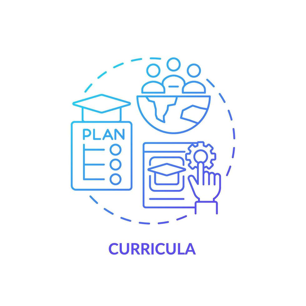 Curricula blue gradient concept icon. Education for sustainable development. Classroom strategy abstract idea thin line illustration. Isolated outline drawing vector