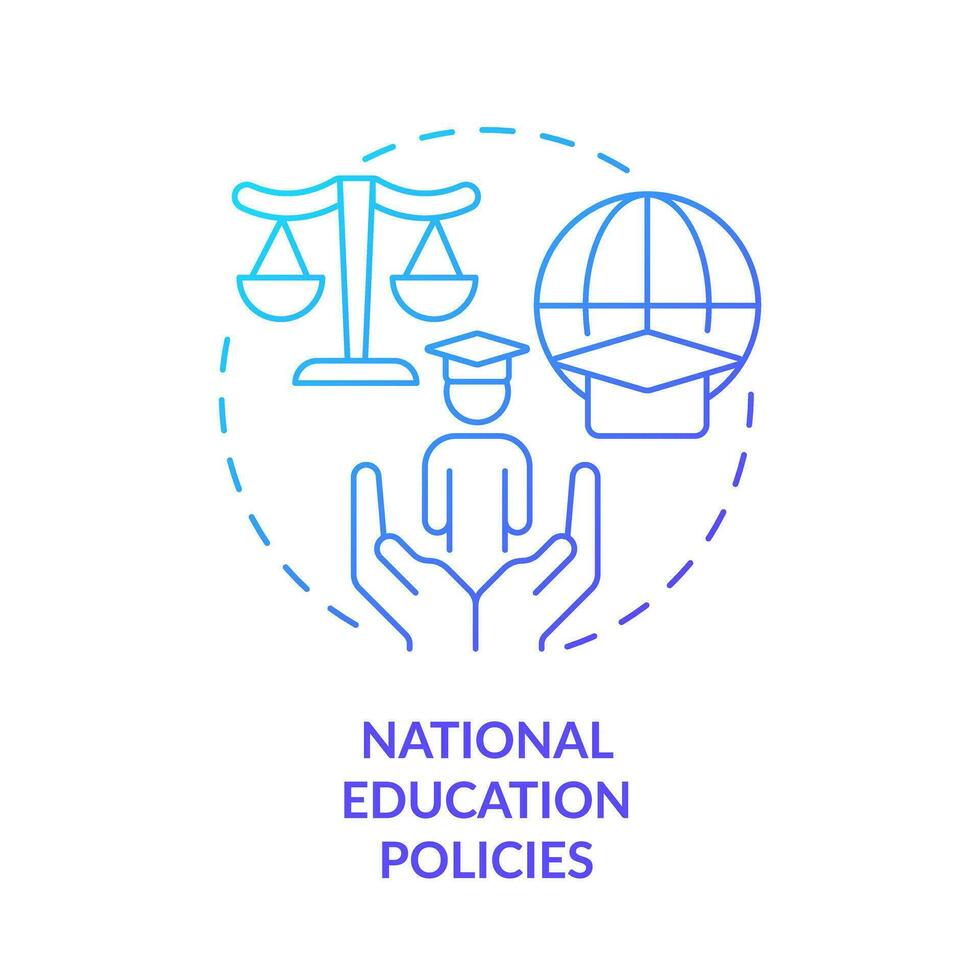 National education policies blue gradient concept icon. Sustainable development. Government program abstract idea thin line illustration. Isolated outline drawing vector