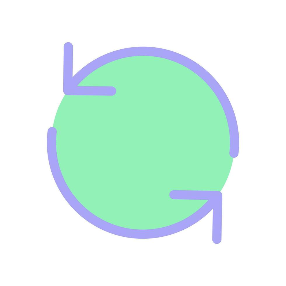 Reload flat color ui icon. Translation in process. Update app. Waiting for synchronization. Simple filled element for mobile app. Colorful solid pictogram. Vector isolated RGB illustration