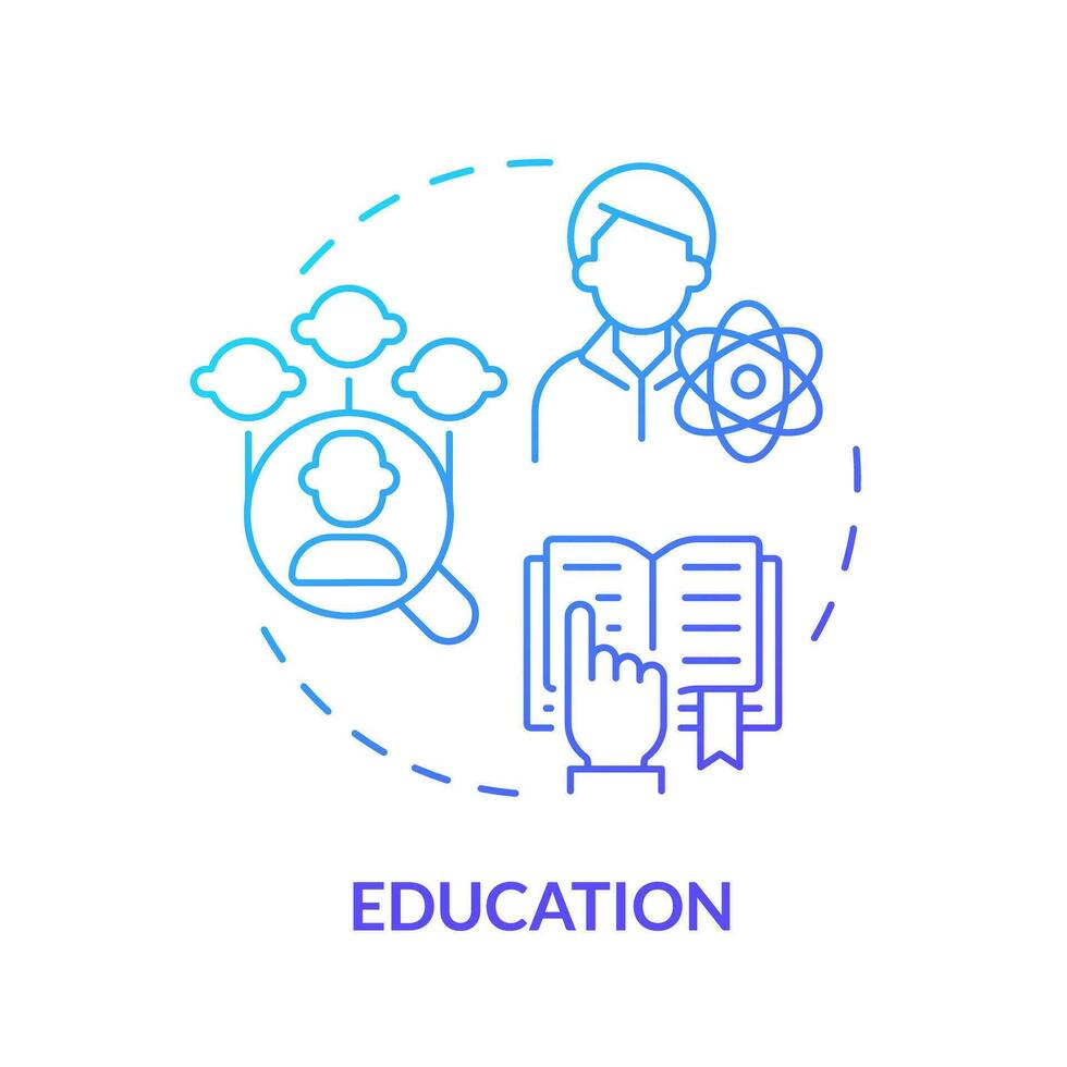 Education blue gradient concept icon. Study genealogy of famous people. Family tree. Genograms usage abstract idea thin line illustration. Isolated outline drawing vector