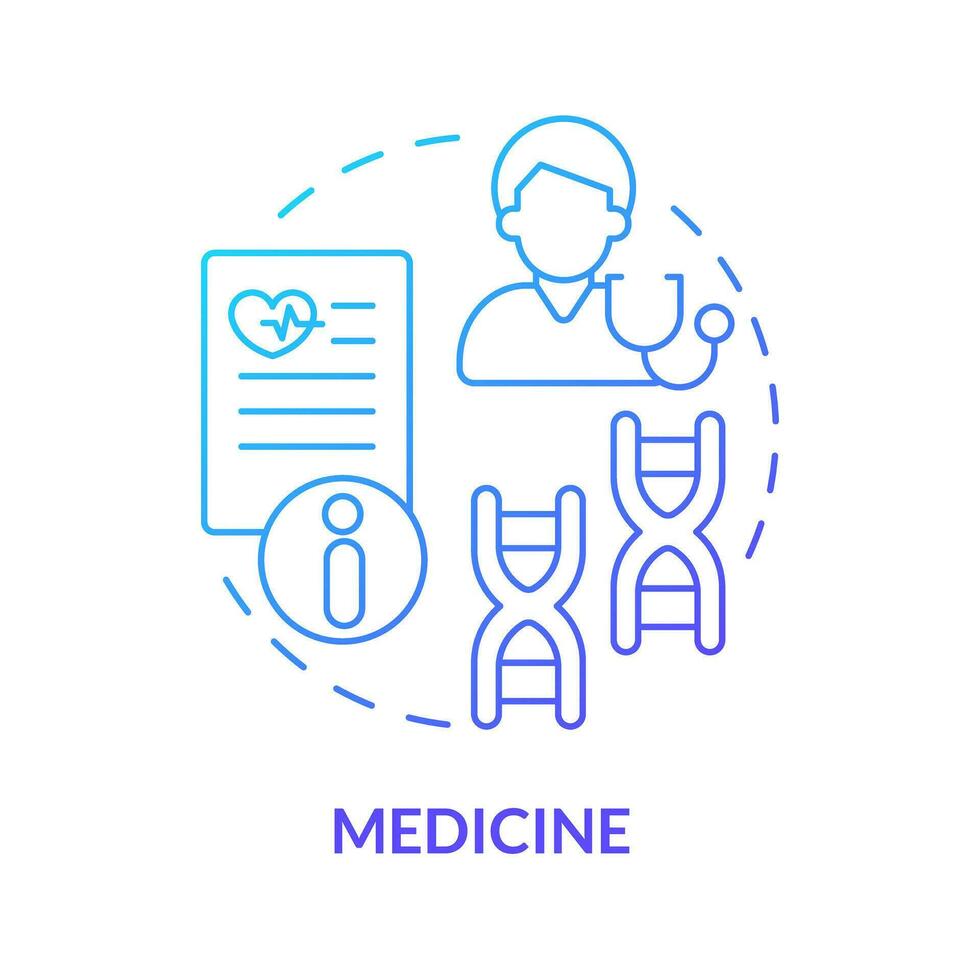 medicina azul degradado concepto icono. determinar salud riesgos enfermedad diagnóstico. genogramas uso resumen idea Delgado línea ilustración. aislado contorno dibujo vector