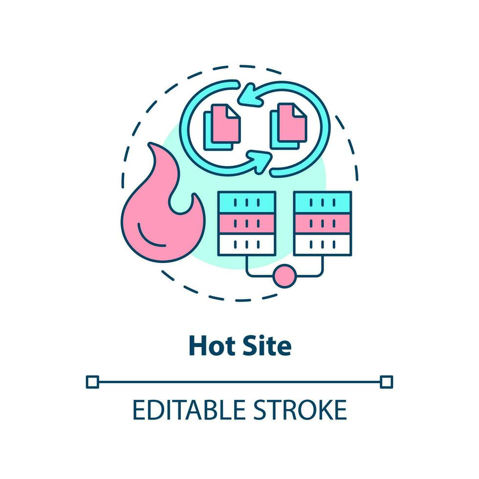 Hot site concept icon. Up-to-date backups. Type of disaster recovery abstract idea thin line illustration. Isolated outline drawing. Editable stroke vector