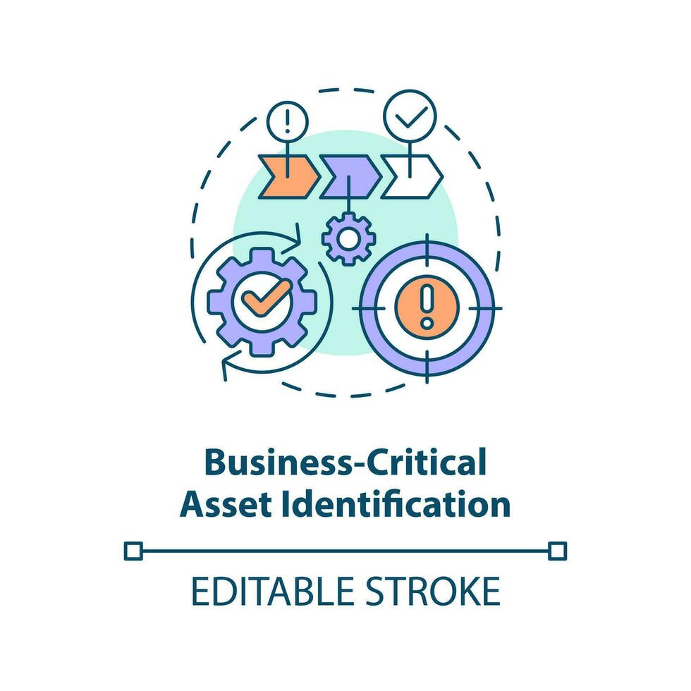 Business-critical asset identification concept icon. Effective disaster recovery plan abstract idea thin line illustration. Isolated outline drawing. Editable stroke vector
