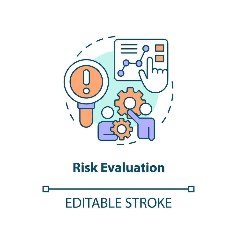Risk evaluation concept icon. Potential hazard. Effective disaster recovery plan abstract idea thin line illustration. Isolated outline drawing. Editable stroke vector