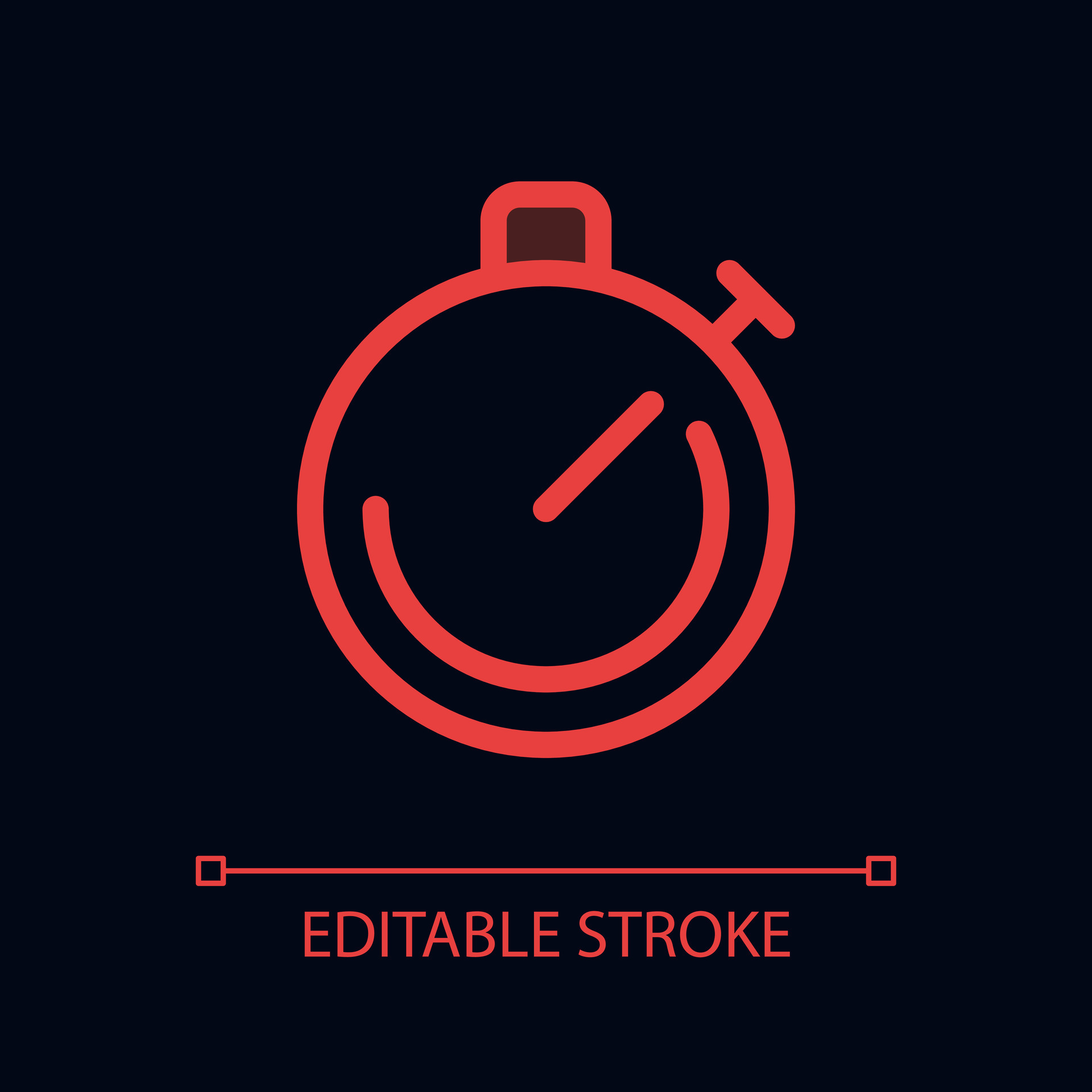 Stopwatch tool pixel perfect glassmorphism ui icon for dark theme