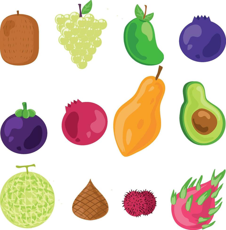 vegetables and fruits vectors pack