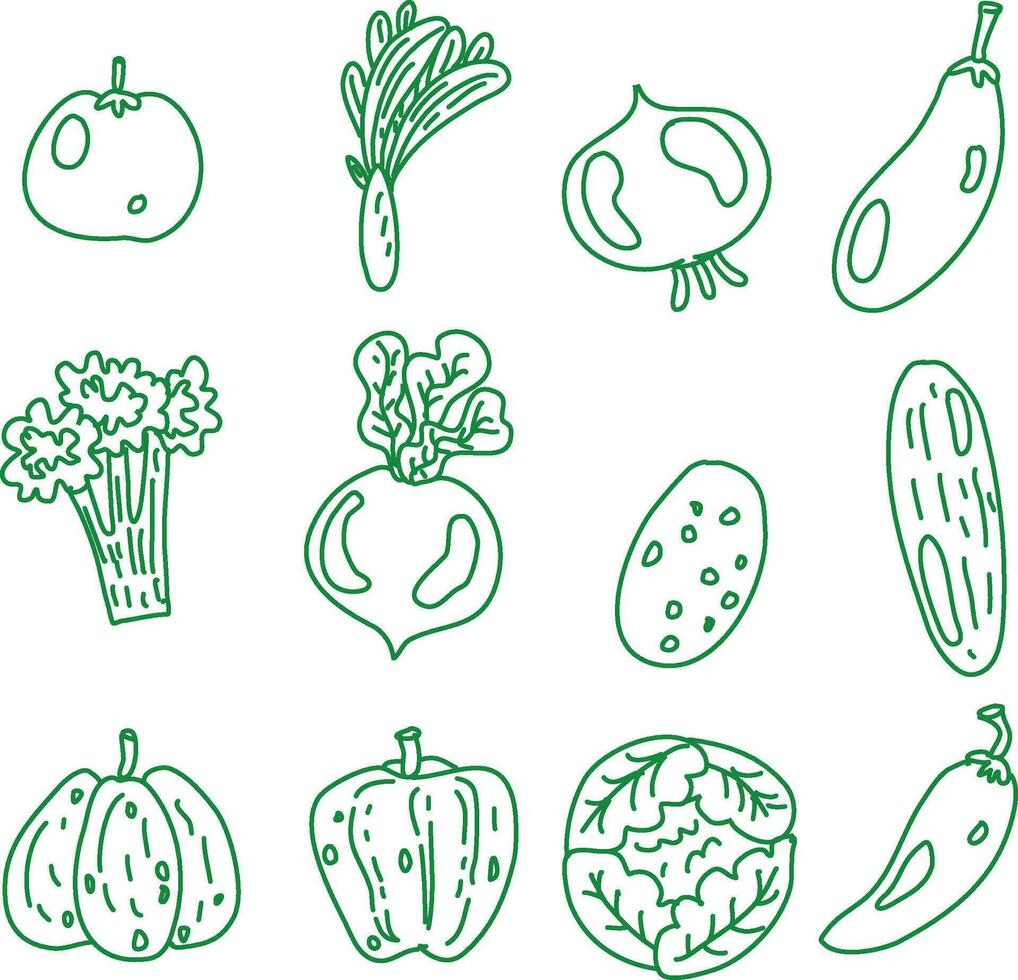 vegetables and fruits vectors pack