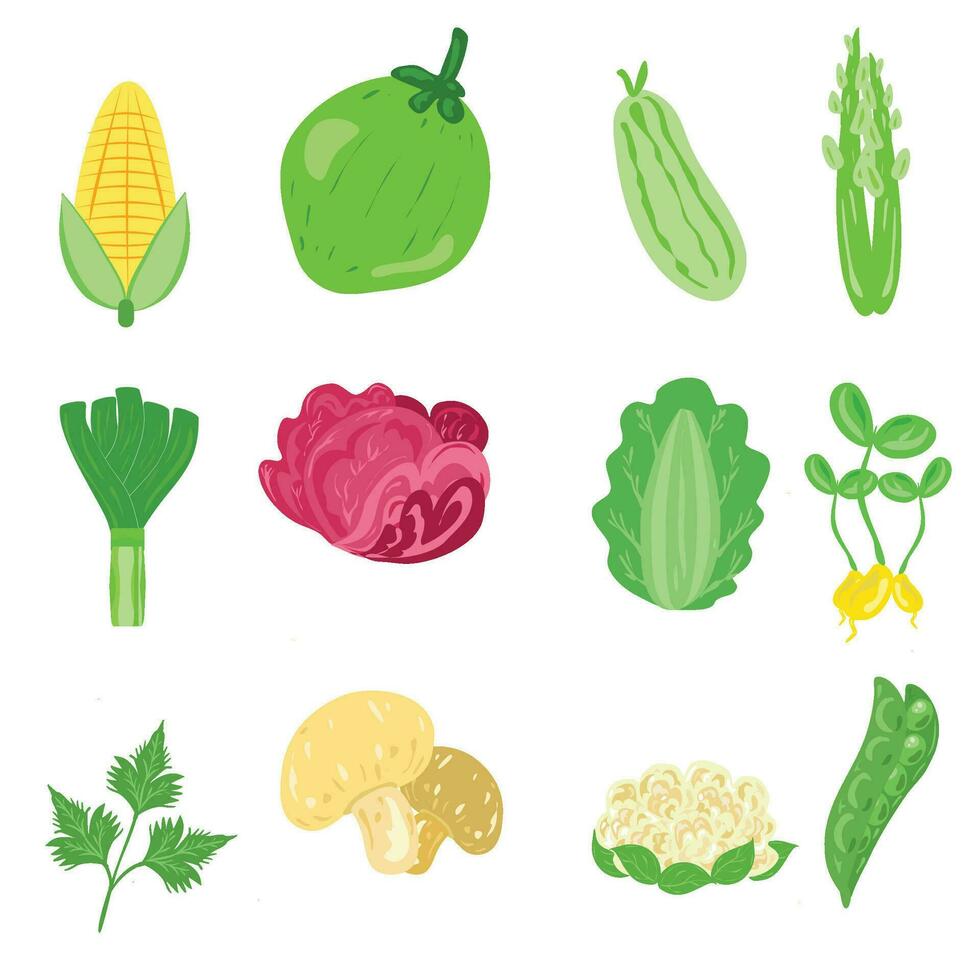 vegetables and fruits vectors pack