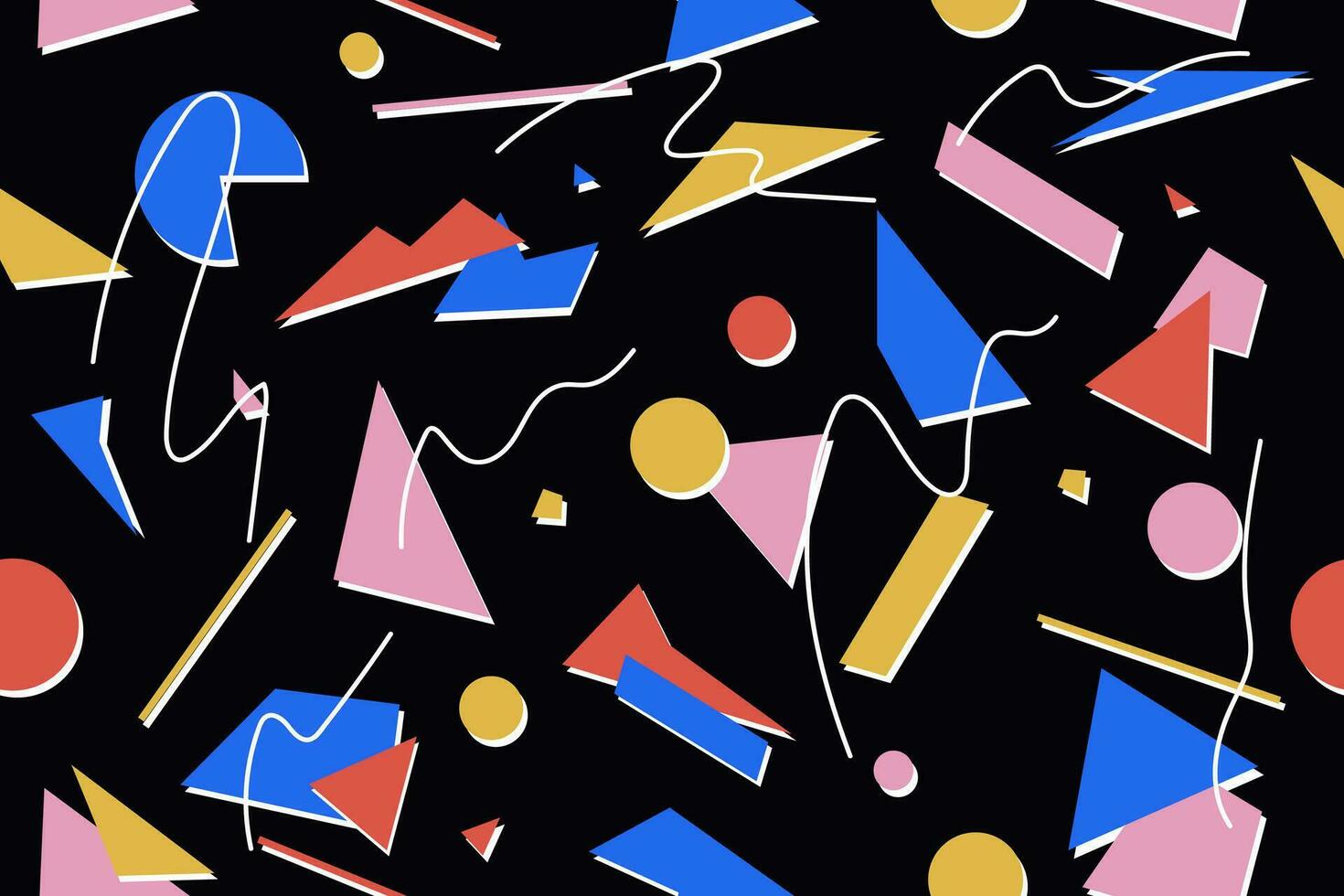 90s seamless pattern colourful memphis style retro background or retro 80s wallpaper vector