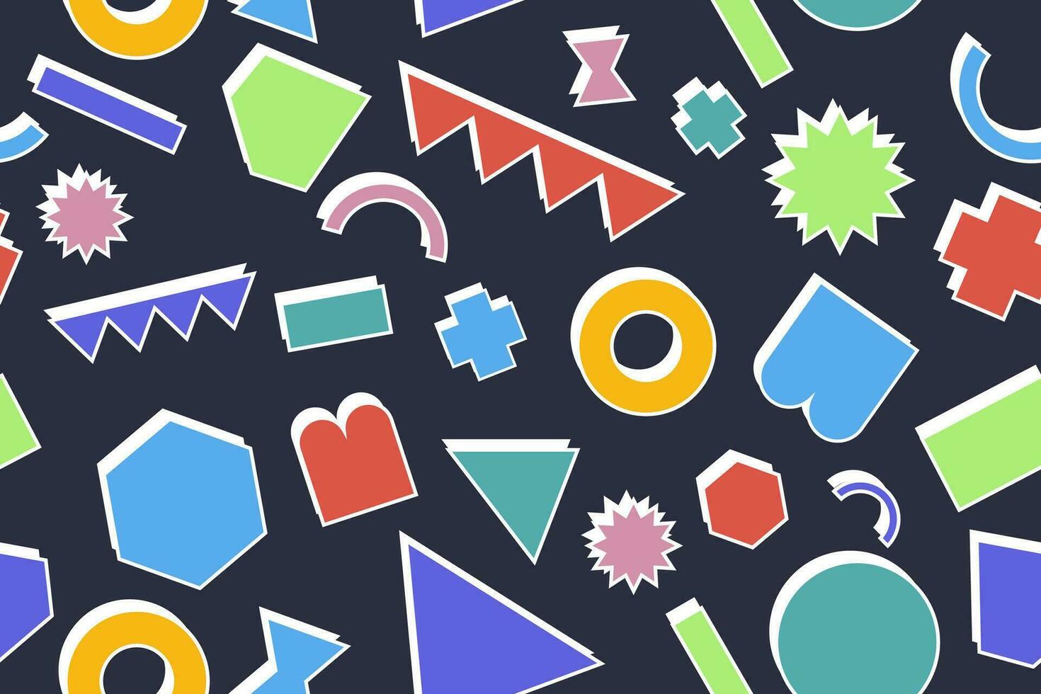 90s seamless pattern colourful memphis style retro background or retro 80s wallpaper vector