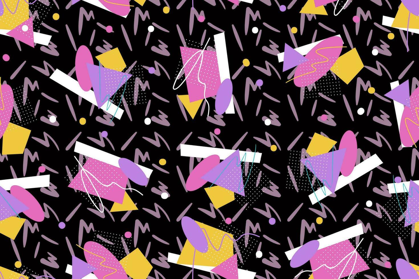 90s seamless pattern colourful memphis style retro background or retro 80s wallpaper vector