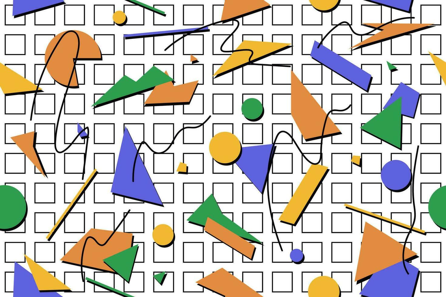 90s seamless pattern colourful memphis style retro background or retro 80s wallpaper vector