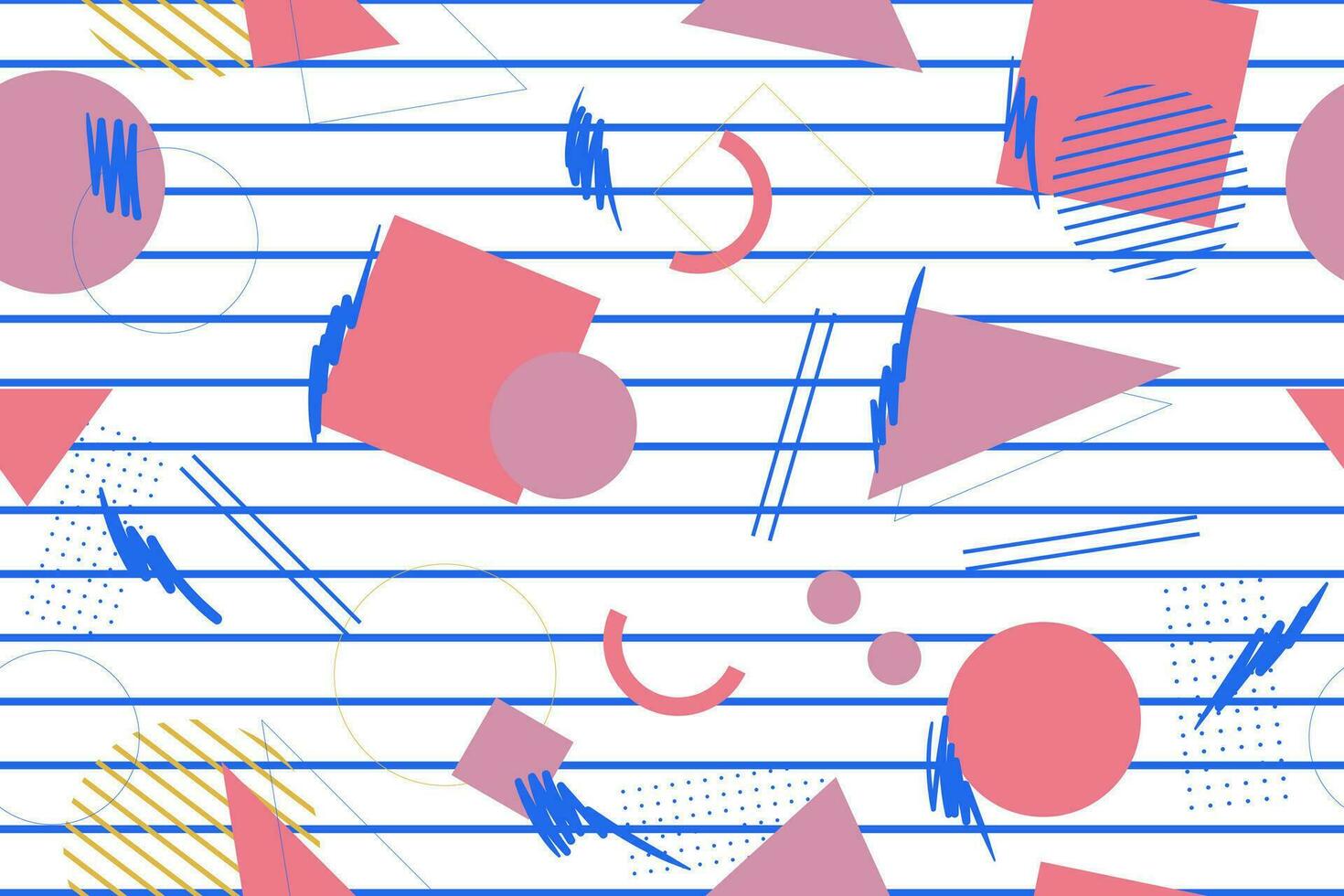 90s seamless pattern colourful memphis style retro background or retro 80s wallpaper vector
