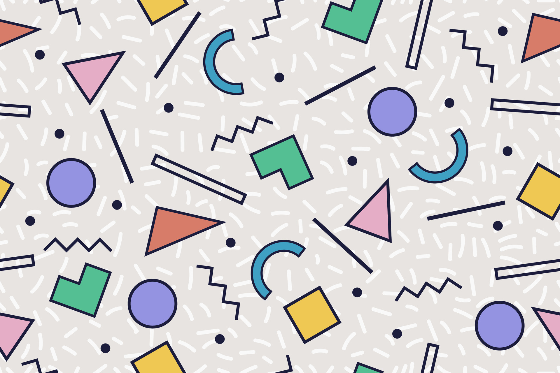 90s seamless pattern colourful memphis style retro background or retro