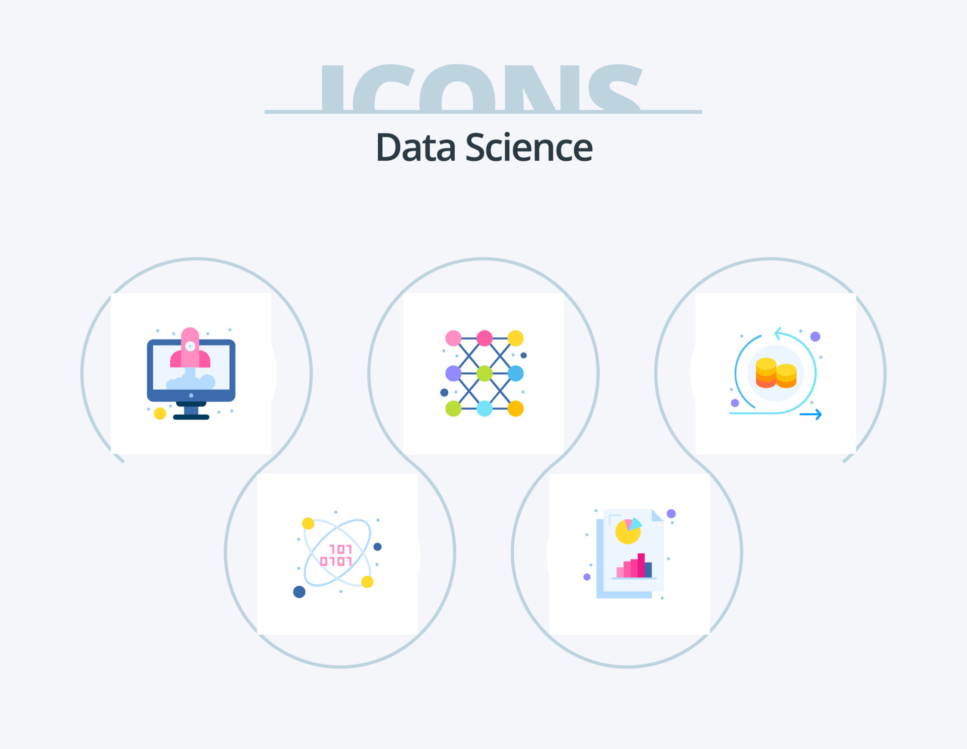Data Science Flat Icon Pack 5 Icon Design. circle. line. laptop ...