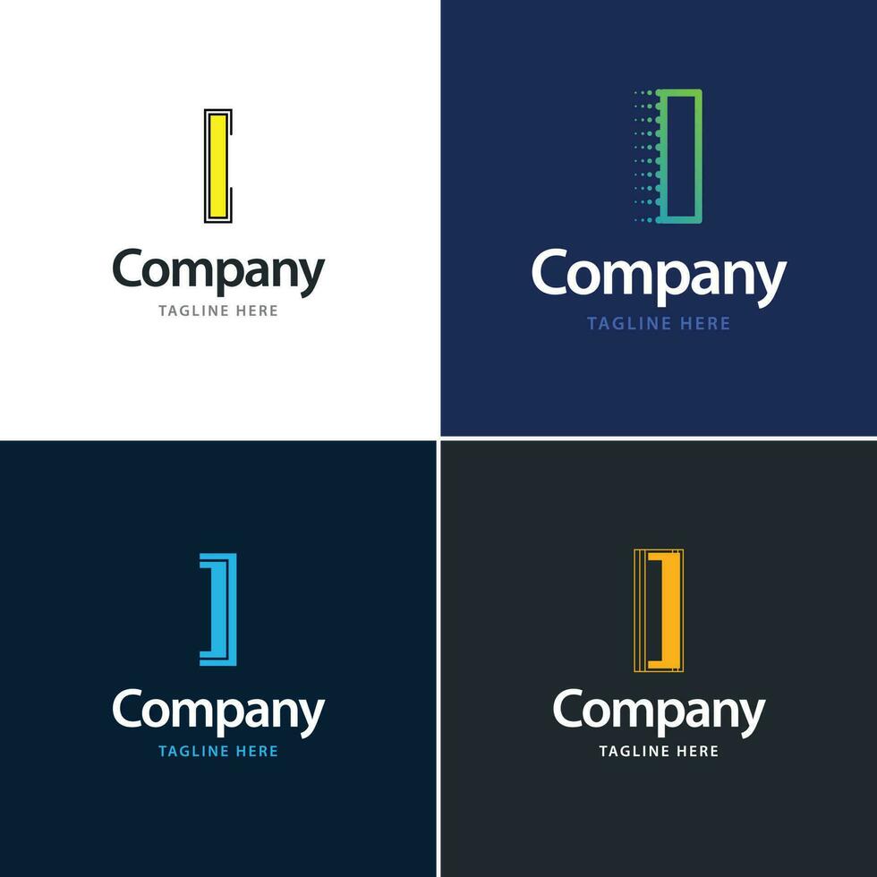 letra i diseño de paquete de logotipo grande diseño de logotipos creativos y modernos para su negocio vector