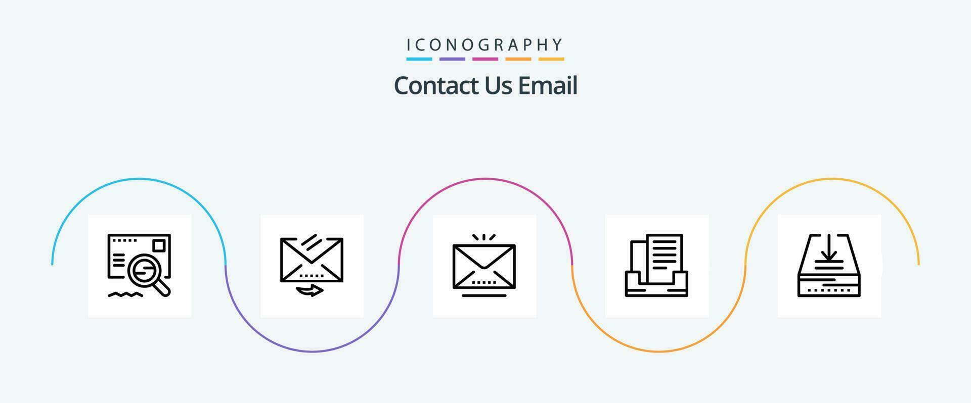Email Line 5 Icon Pack Including inbox. download. email. box. email vector