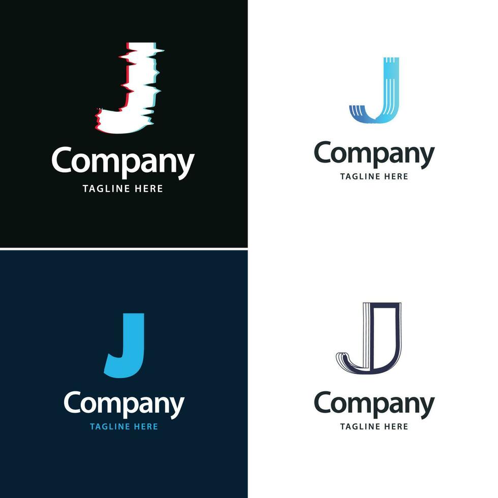 letra j diseño de paquete de logotipos grandes diseño de logotipos modernos y creativos para su negocio vector