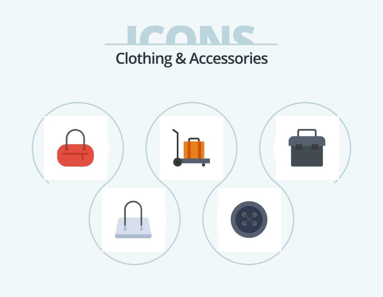 Clothing and Accessories Flat Icon Pack 5 Icon Design. . . fashion