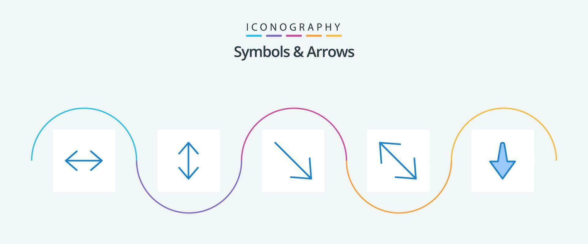 Symbols and Arrows Blue 5 Icon Pack Including . right. down. scale vector