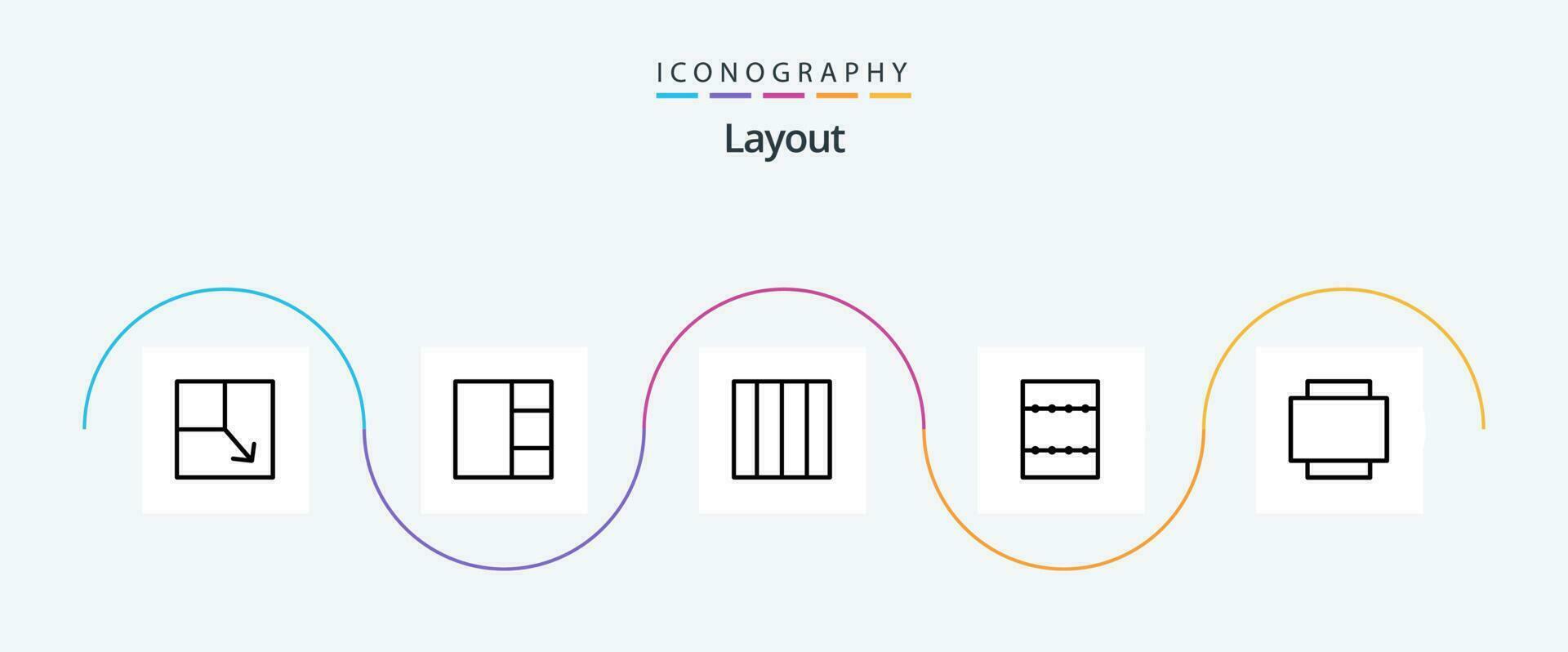 Layout Line 5 Icon Pack Including . rotate. vector