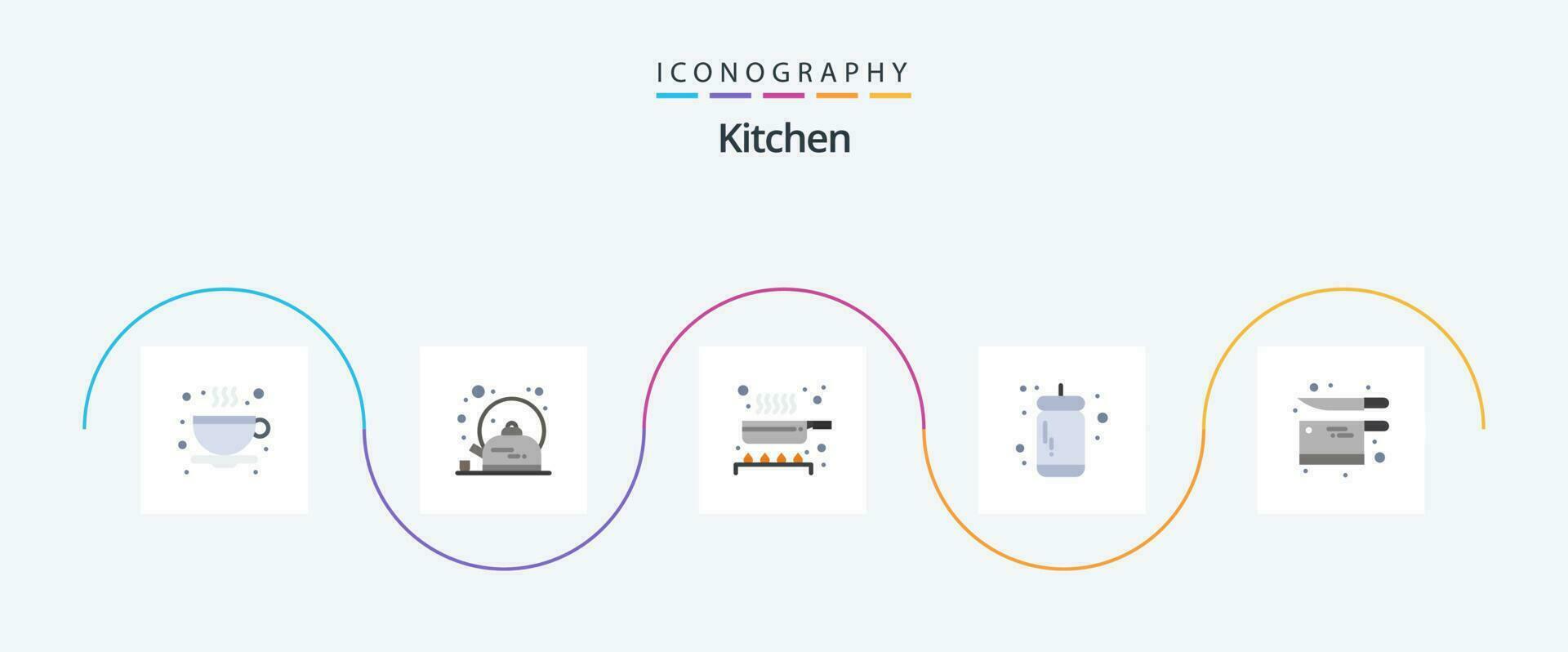 Kitchen Flat 5 Icon Pack Including utensil. cooking. food. tomato. ketchup sauce vector