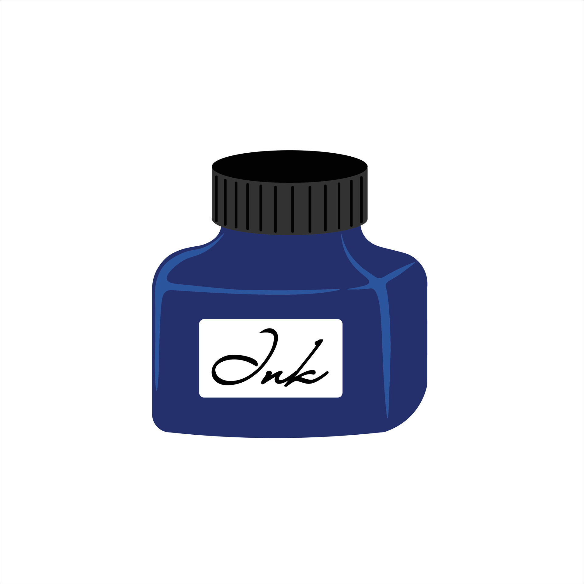 Ink pot vector isolated on white background. Ink pot illustration in