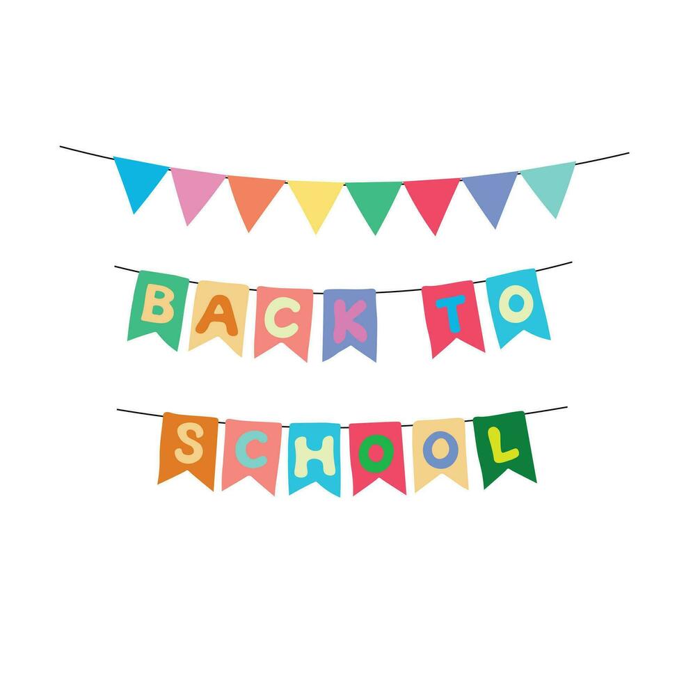 Back to school flag banner flat color illustration vector isolated on  white background. Element for Back to school.