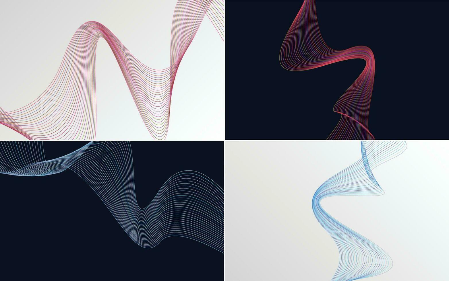 Collection of geometric minimal lines pattern set vector