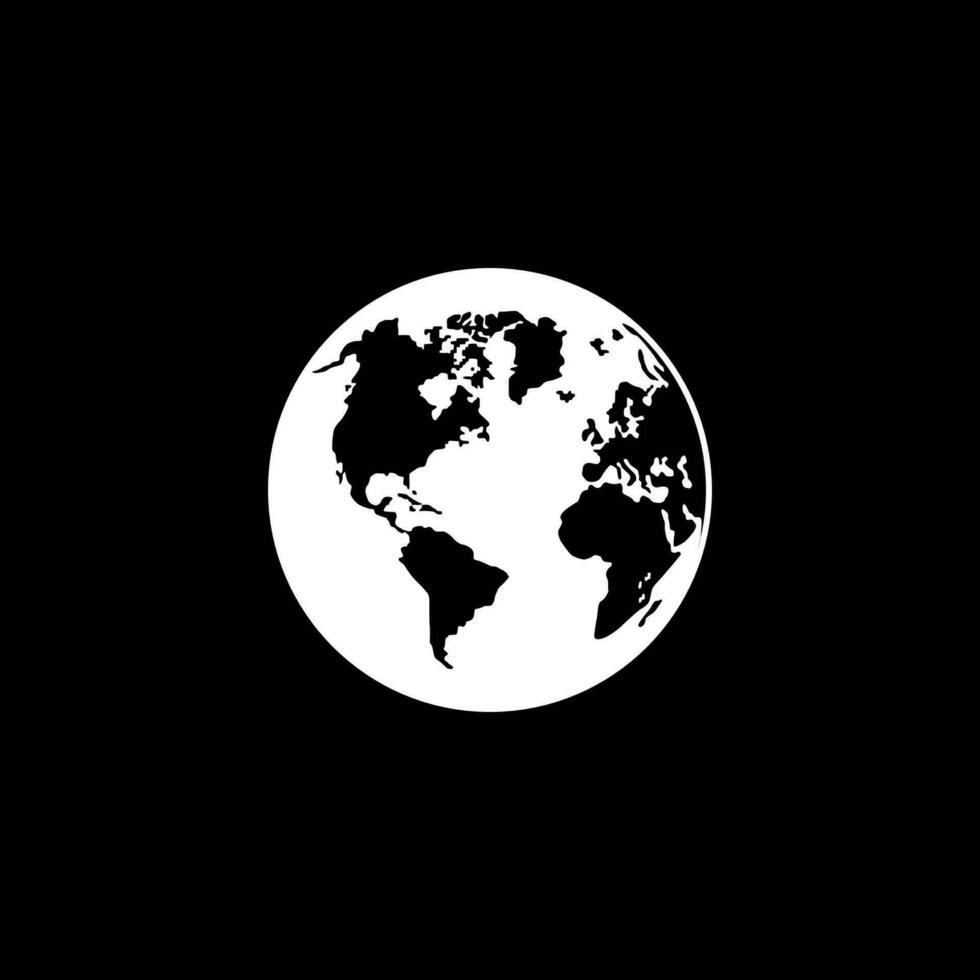 mundo mapa en globo silueta para para icono, símbolo, aplicación, sitio web, pictograma, logo tipo, Arte ilustración o gráfico diseño elemento. vector ilustración