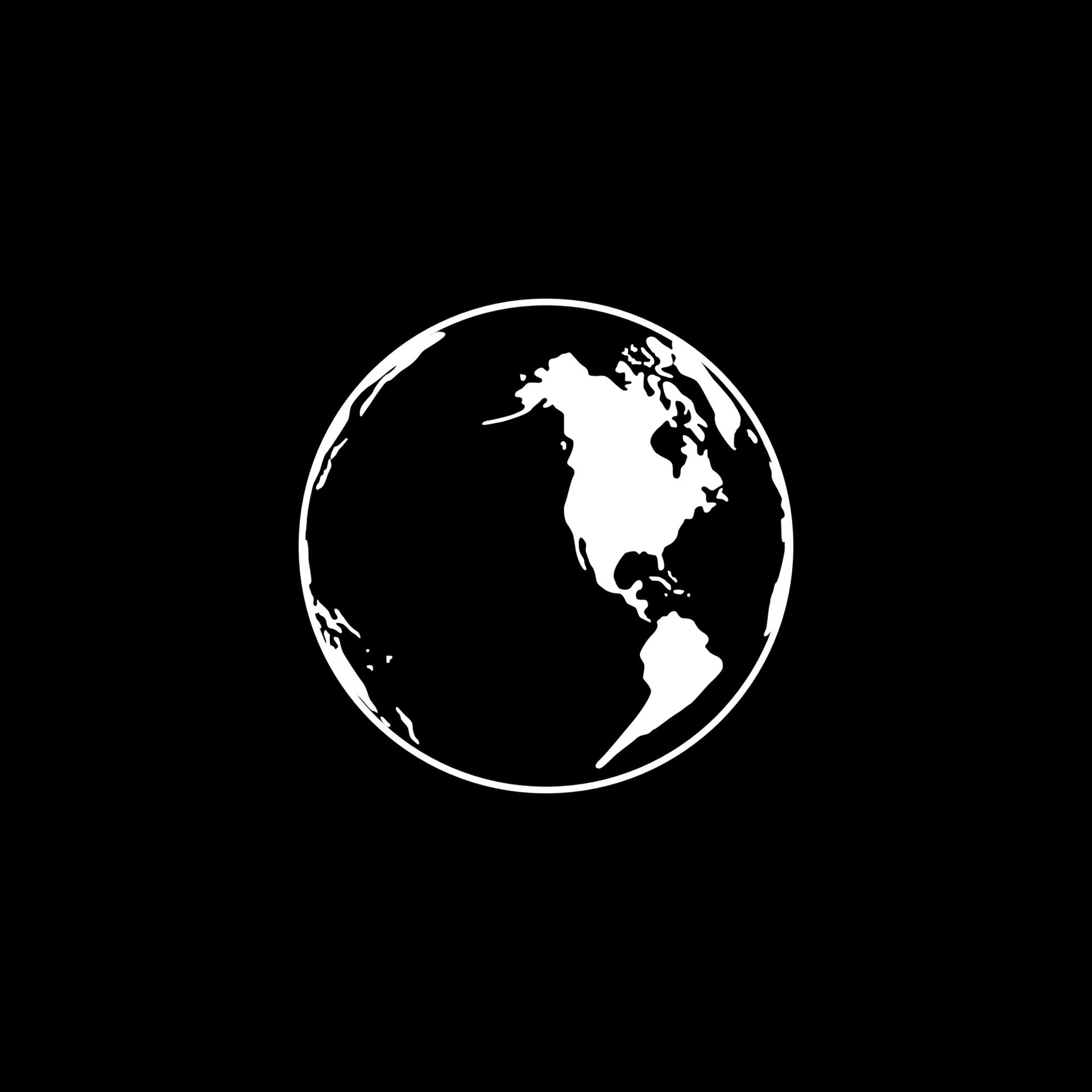 World Map on Globe Silhouette for for Icon, Symbol, App, Website ...