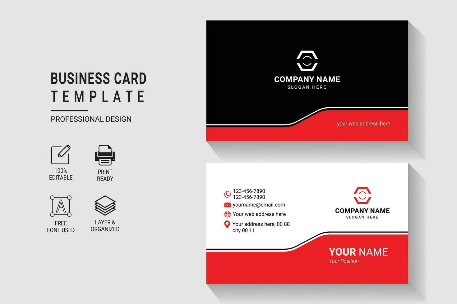 Versatile and Elegant Corporate Business Card Design Template vector