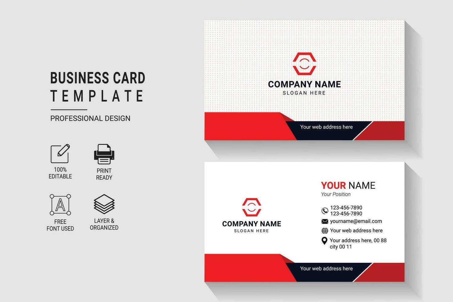 Versatile and Elegant Corporate Business Card Design Template vector