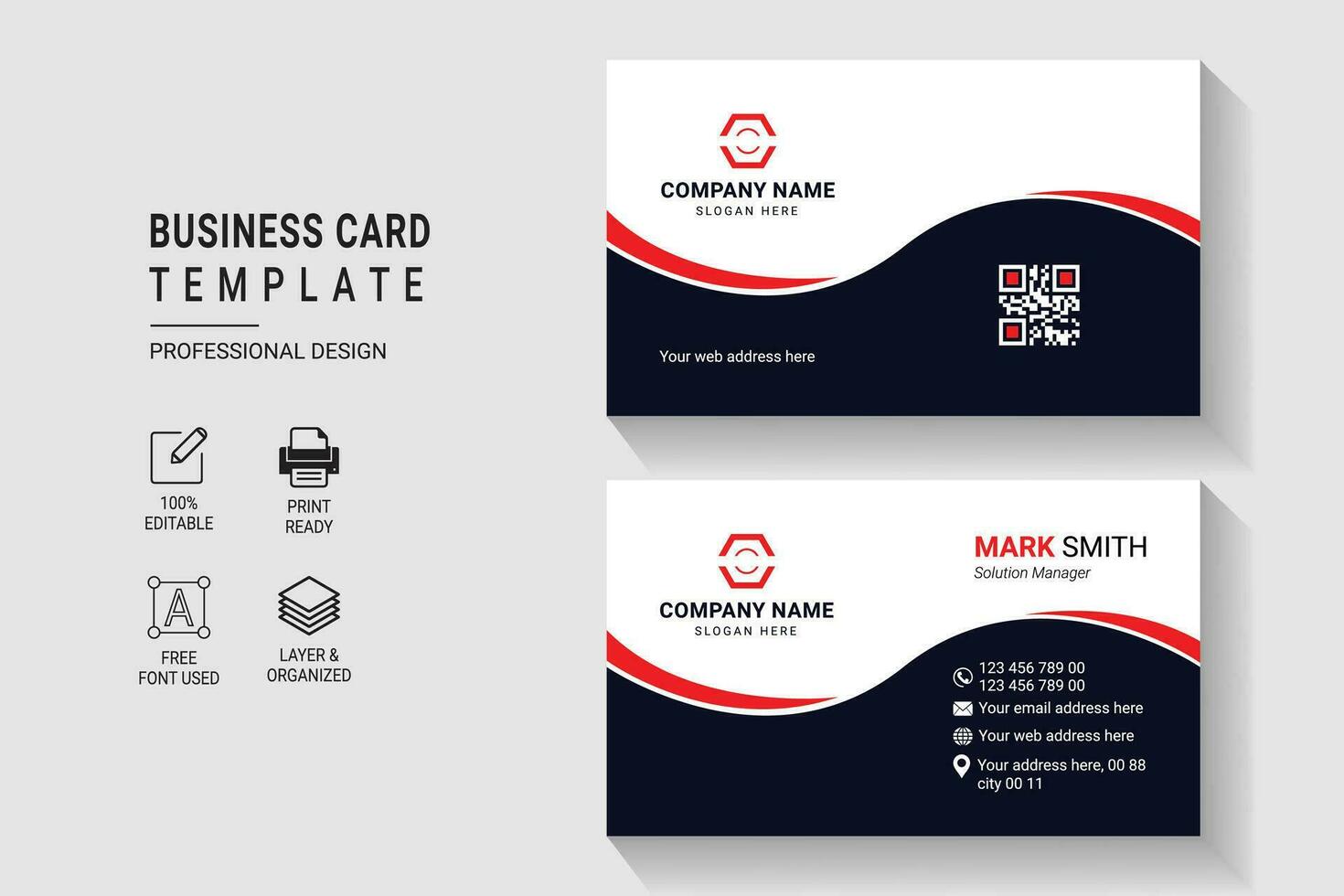 Versatile and Elegant Corporate Business Card Design Template vector