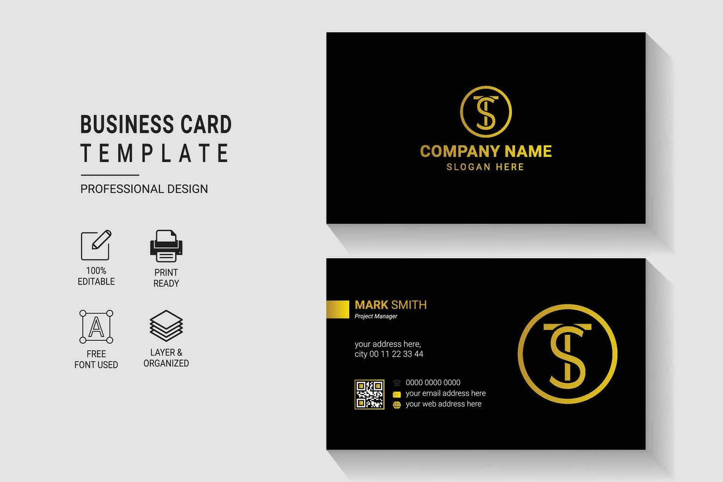 Versatile and Elegant Corporate Business Card Design Template vector