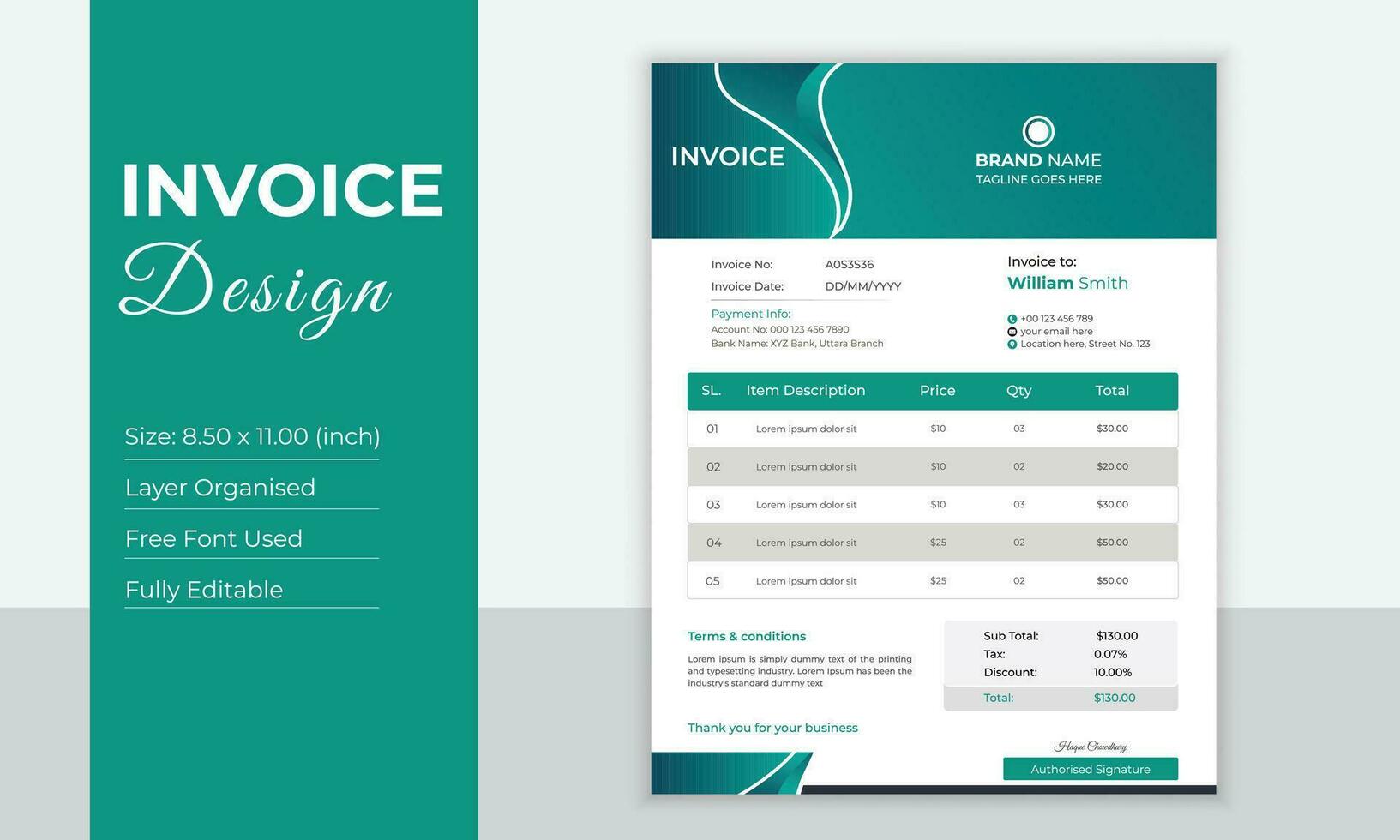 Invoice Design Template vector