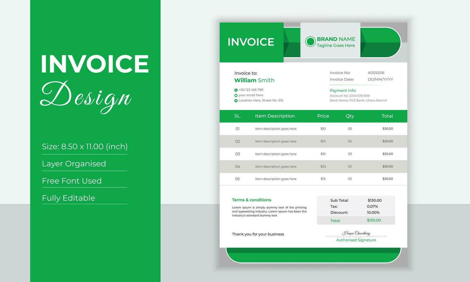 Invoice Design Template vector