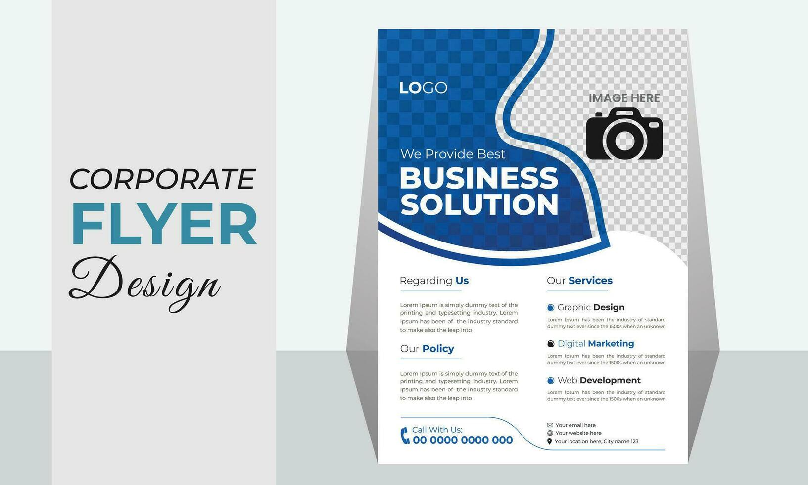 Minimal corporate business flyer design template free vector