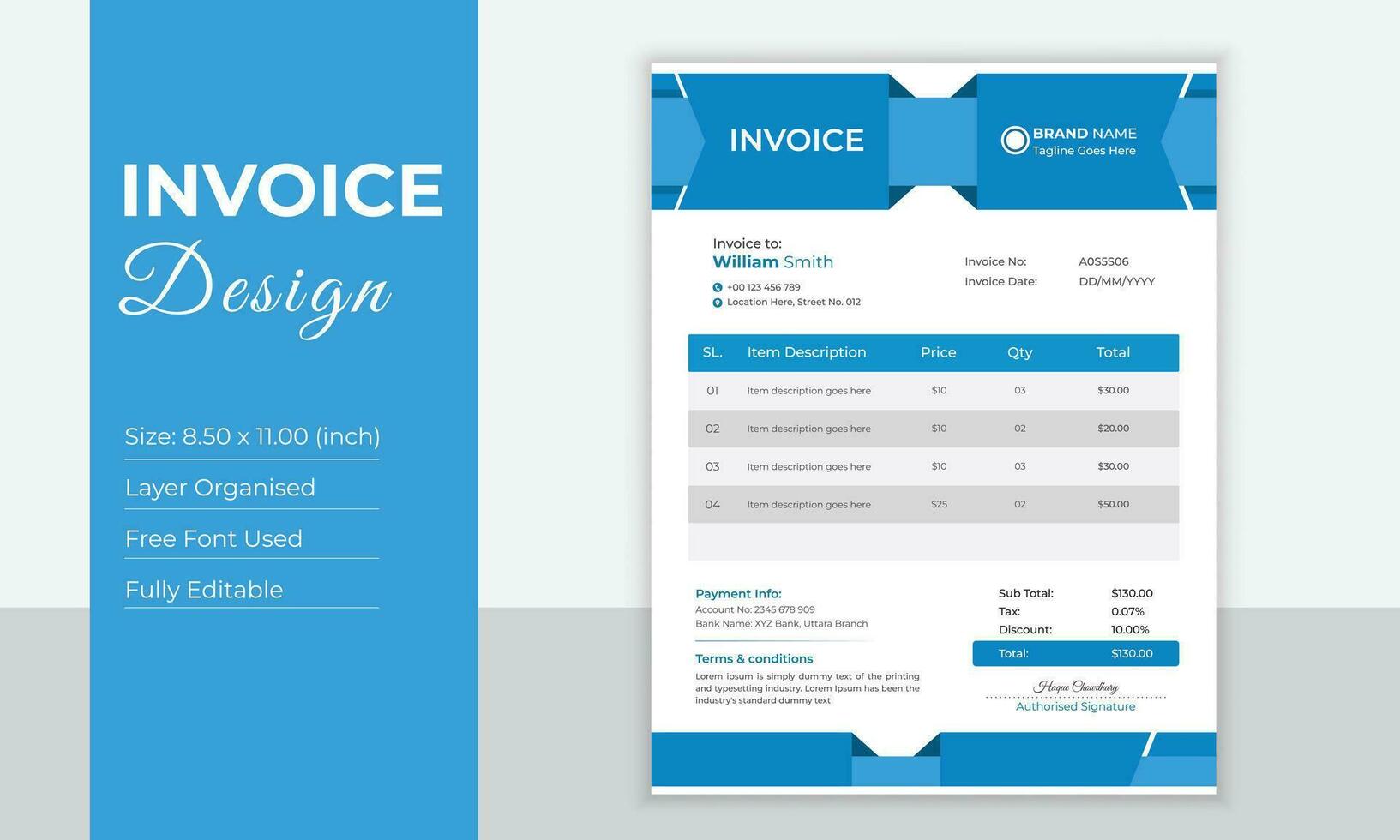 Invoice Design Template vector