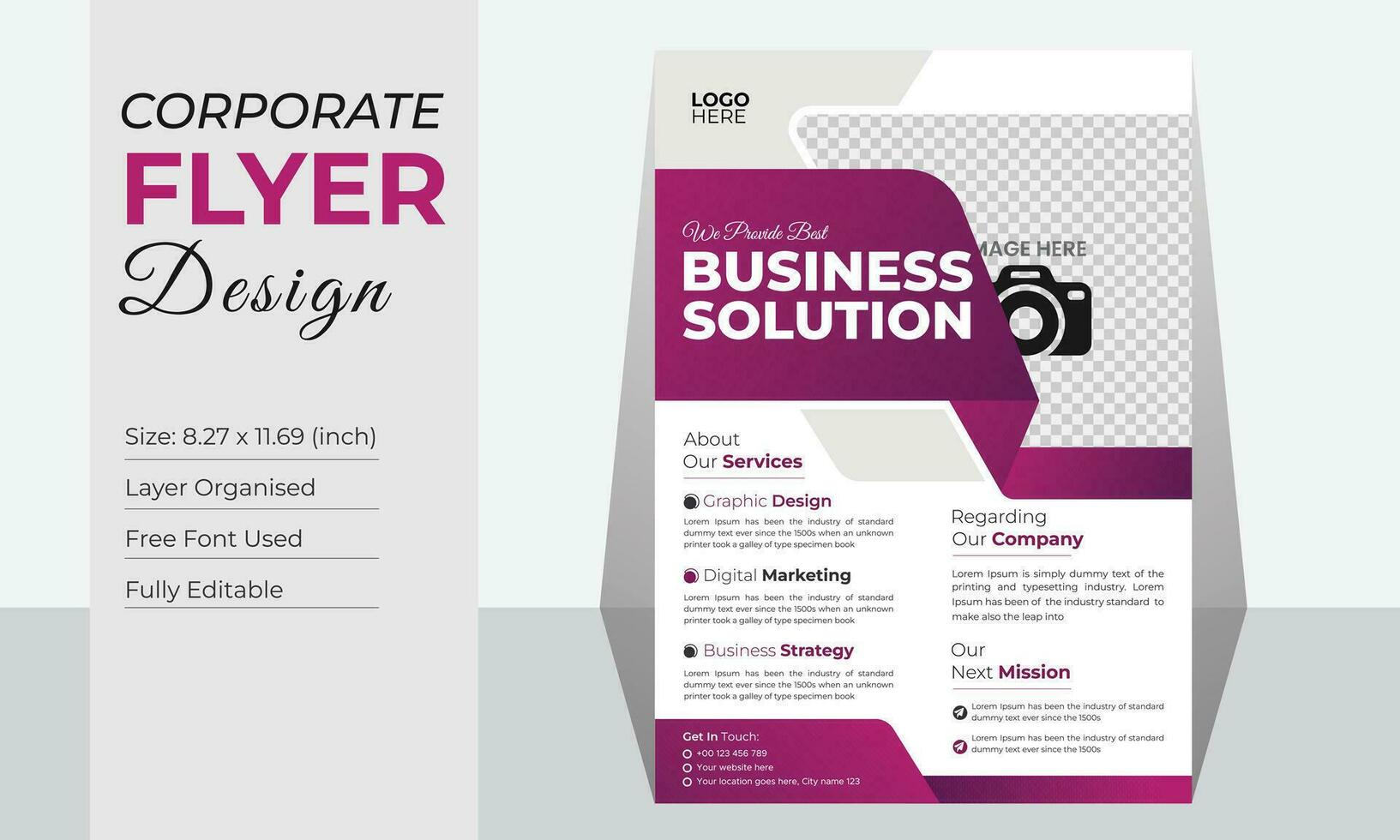 Minimal corporate business flyer design template free vector