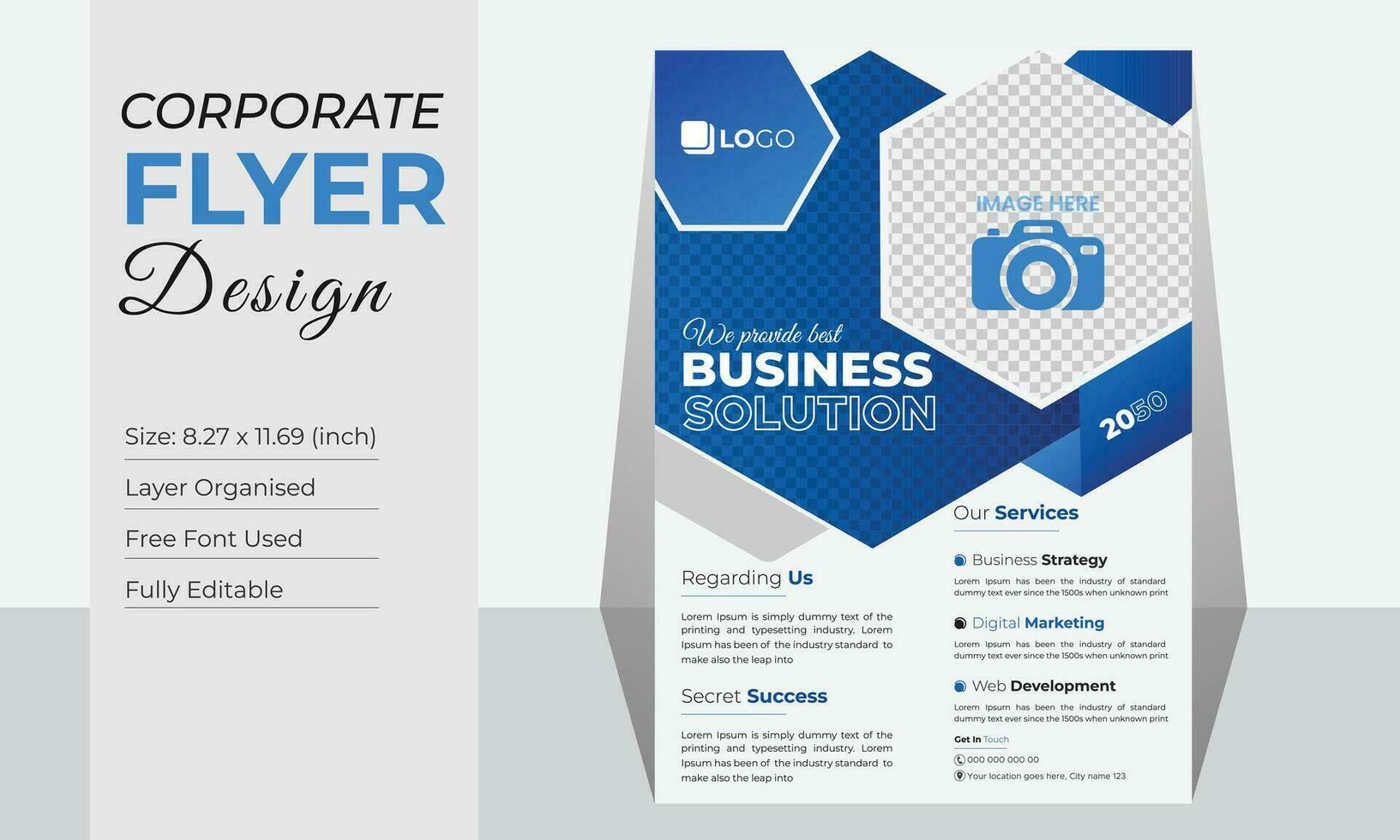 mínimo corporativo negocio volantes diseño modelo gratis vector