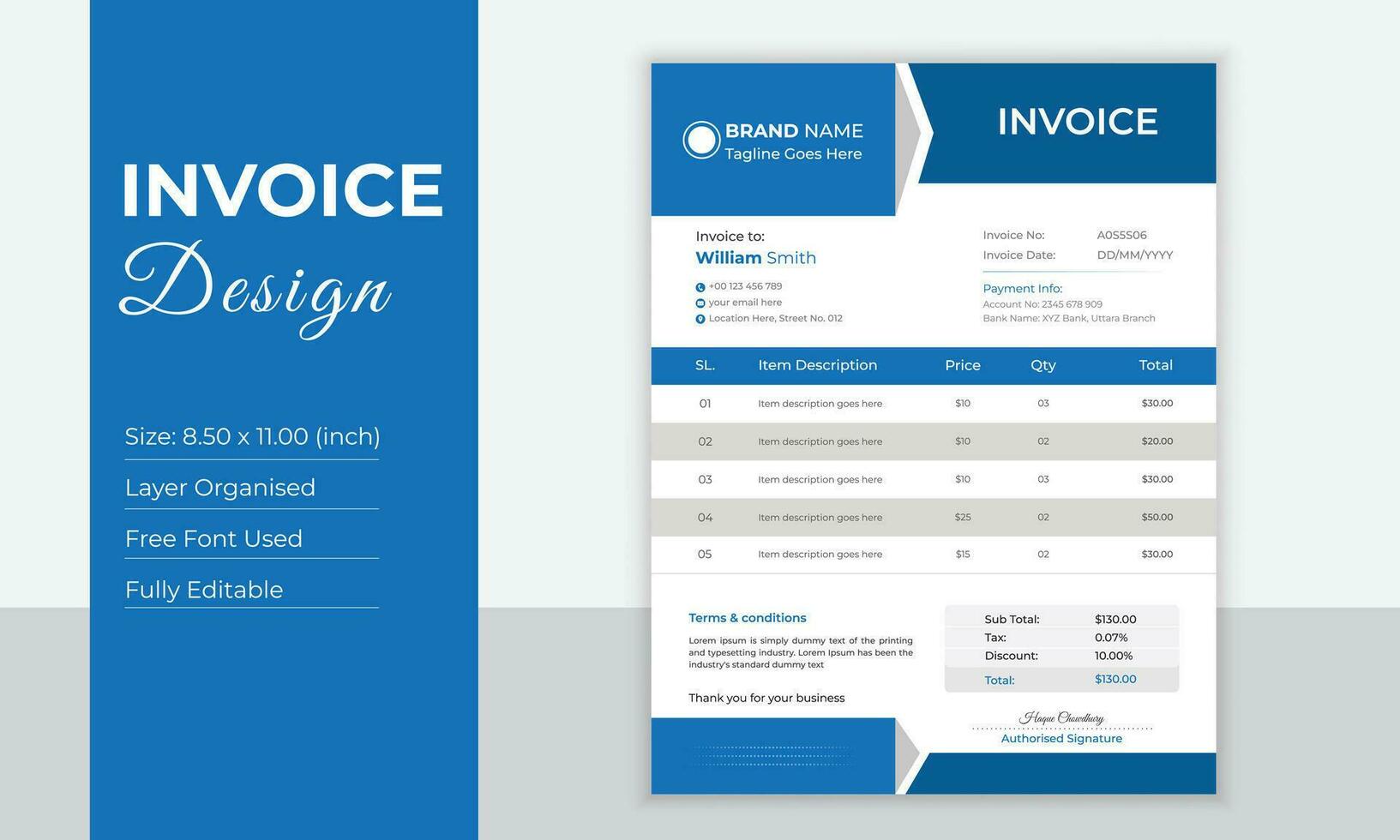 Invoice Design Template vector