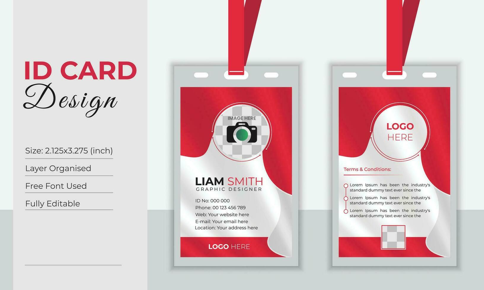 Id card design free vector template