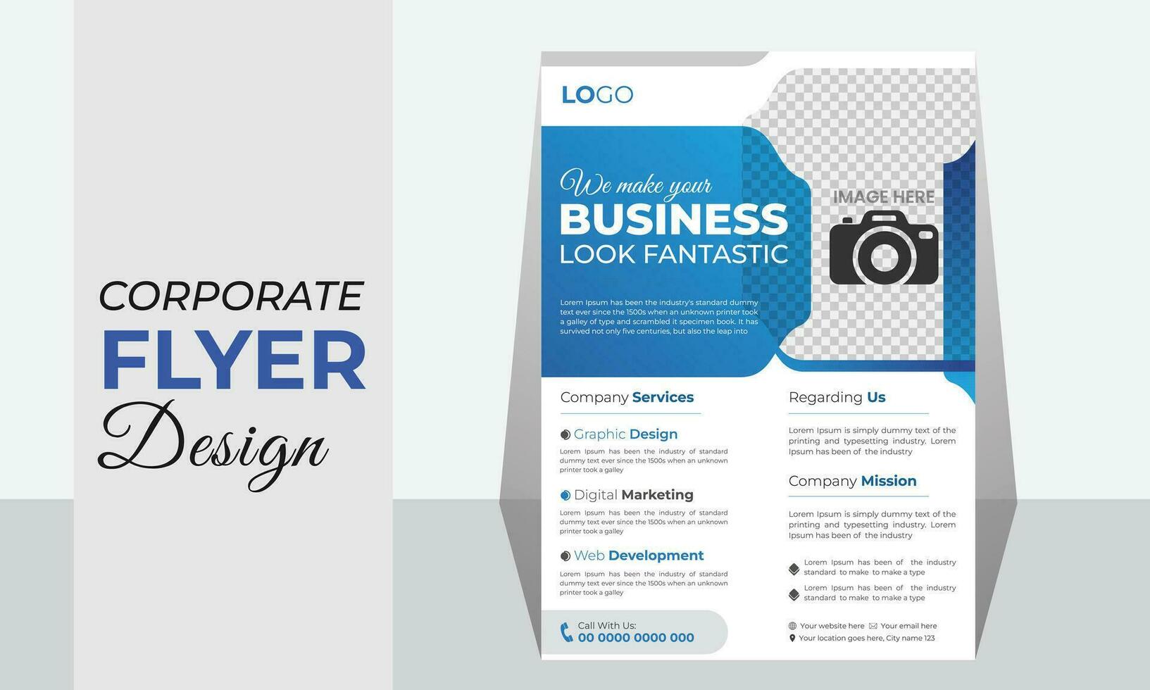 Minimal corporate business flyer design template free vector