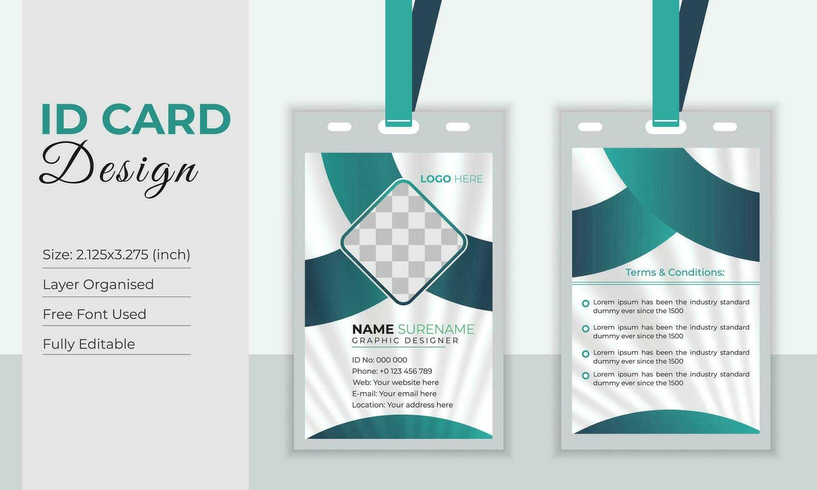 Corporate id card design free vector template