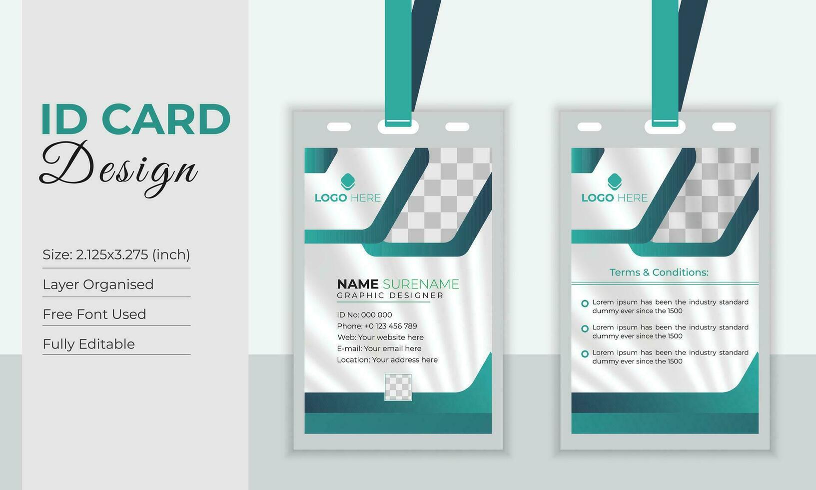 Corporate id card design free vector template